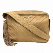 Pre-owned Leather chanel-bags Chanel Vintage , Beige , Dames