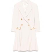 Beige Jas met Gouden Knoopdetails Elisabetta Franchi , White , Dames