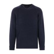 Navy Blauwe Gebreide Trui Undercover , Blue , Heren