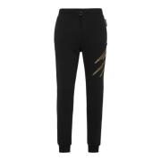 Joggingbroek van katoen zwart en goud Plein Sport , Black , Heren