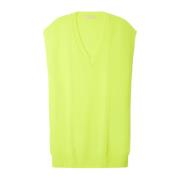 Fluorescerende gele kasjmier V-hals trui Mes Demoiselles , Green , Her...