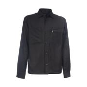 Techmerino overshirt met knoopsluiting Ermenegildo Zegna , Black , Her...