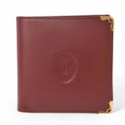 Pre-owned Leather wallets Cartier Vintage , Red , Dames