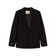 Zwarte Milano Gebreide Blazer met Metalen T Detail Twinset , Black , D...