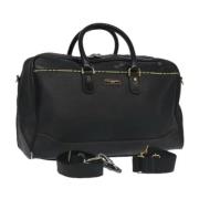 Pre-owned Leather handbags Burberry Vintage , Black , Dames