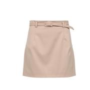 Wollen Gabardine Crop Rok met Riem Erika Cavallini , Brown , Dames