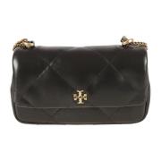 Zwarte Diamond Quilt Mini Flap Tas Tory Burch , Black , Dames