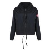 Capuchon windjack met logopatch Canada Goose , Black , Dames