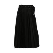 Zwarte Textuur Plissé Rok Sacai , Black , Dames