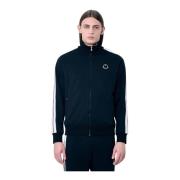 Logo Patch Zip-Up Cardigan Moncler , Black , Heren