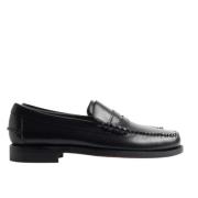 Klassieke leren instapper, Italiaans gemaakt Sebago , Black , Dames