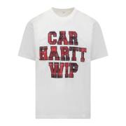 T-shirt met logo print en ronde hals Carhartt Wip , White , Heren