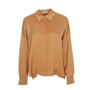 Satin Blouse met Knoopsluiting Drykorn , Orange , Dames