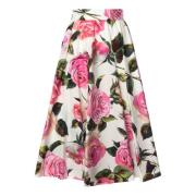 Bloemenprint katoenen midi-rok Dolce & Gabbana , Multicolor , Dames