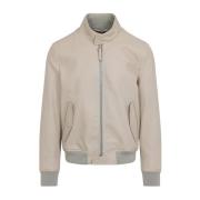 Stenen Leren Harrington Jas Tom Ford , Beige , Heren