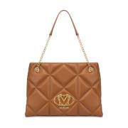 Kameel Shopper Tas Ss25 Love Moschino , Brown , Dames