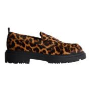 Dierenprint Bruine Loafer Hoff , Brown , Dames