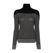 Gestreepte Cashmere Trui Hoge Hals Lange Mouw Ermanno Scervino , Black...