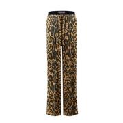 Zijden broek met dierenprint Tom Ford , Brown , Dames