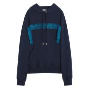 Blauwe Curb Kant Hoodie Lanvin , Blue , Heren