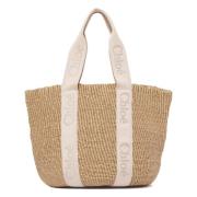 Beige Geborduurde Mandtas Chloé , Beige , Dames