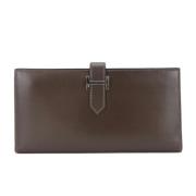 Pre-owned Leather wallets Hermès Vintage , Brown , Dames