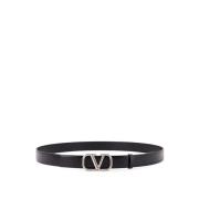 Verstelbare leren riem met metalen gesp Valentino Garavani , Black , H...