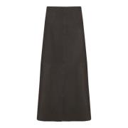 Donkerbruine Leren Flared Rok By Herenne Birger , Brown , Dames