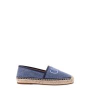 Geborduurde Denim Espadrilles met Touw Detail Chloé , Blue , Dames