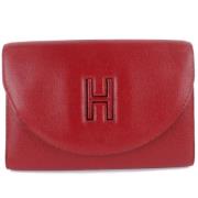 Pre-owned Leather clutches Hermès Vintage , Red , Dames