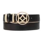 Dubbelzijdige leren band Kazar , Black , Dames