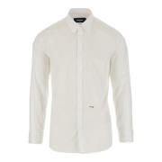 Stretch Katoenen Shirt met Logodetail Dsquared2 , White , Heren