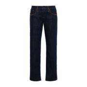 Blauwe Piped-Trim Denim Jeans Miu Miu , Blue , Dames