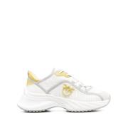 Witte en gele sneakers voor vrouwen Pinko , White , Dames