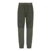 Wijde denim- en jerseyjeans Balmain , Green , Heren