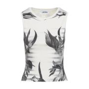 Gedrukte Tanktop in Wit Grijs Zwart Jean Paul Gaultier , White , Dames