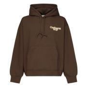 Bruine Sweater met Capuchon en Prints Carhartt Wip , Brown , Heren