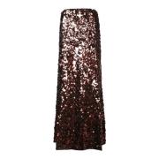 Sprankelende Pailletten Maxi Rok Ganni , Brown , Dames