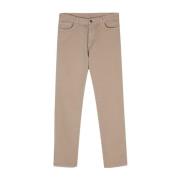 Taupe Bruin Katoenmix Broek Ermenegildo Zegna , Beige , Heren