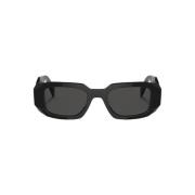 Geometrische Tempel Zonnebril Prada , Black , Dames