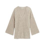 V-neck Knitwear By Herenne Birger , Beige , Dames