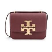 Leren Schoudertas met Maxi Logo Tory Burch , Purple , Dames