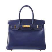 Pre-owned Leather handbags Hermès Vintage , Blue , Dames