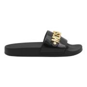 Zwarte platte schoenen voor heren Moschino , Black , Heren