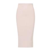 Geribbelde Viscose Blend Rok Kaos , Pink , Dames