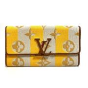 Pre-owned Canvas wallets Louis Vuitton Vintage , Yellow , Dames