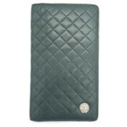 Pre-owned Leather wallets Chanel Vintage , Green , Dames