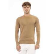 Trendy Trui met Lange Mouwen en Ronde Hals Baldinini , Beige , Heren