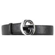 Pre-owned Leather belts Gucci Vintage , Black , Dames