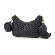 Zwarte Matelassè Schoudertas met Clutch Liu Jo , Black , Dames